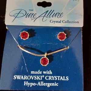 🌈NEW Swarovski Crystal,  📿👂💍SET, in RED